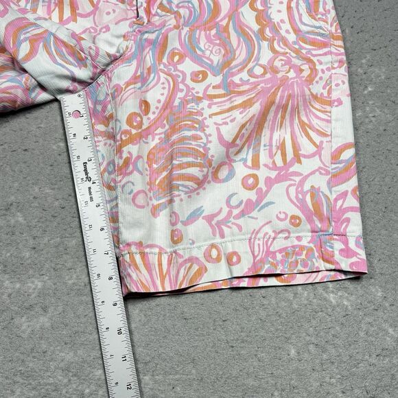 Lily Pulitzer Shorts Womens 10 Pink White Floral Chipper Shorts Pockets 9 in - Picture 8 of 15